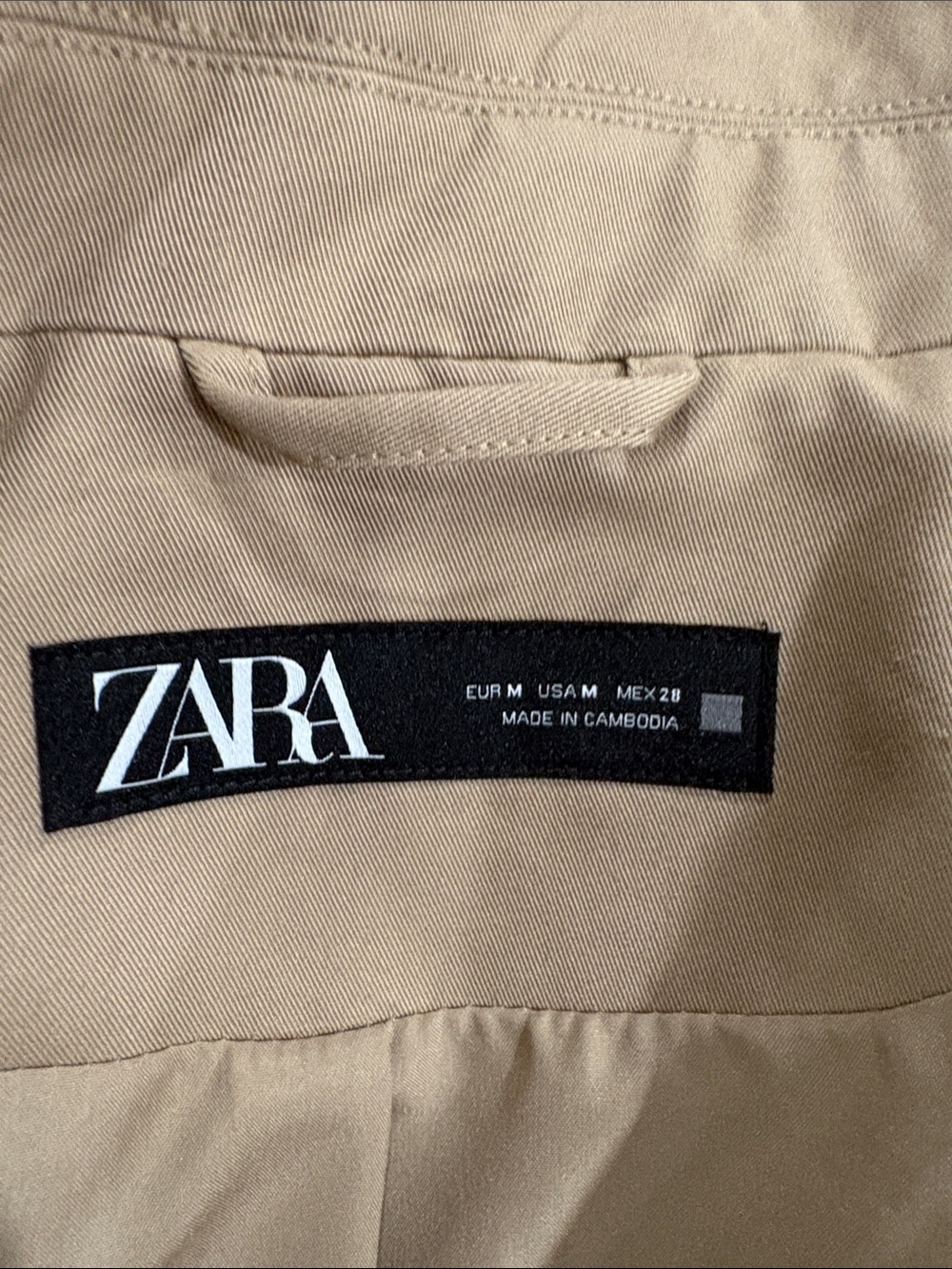 ZARA Double Breasted Crop Trench Women’s M - Picture 8 of 8